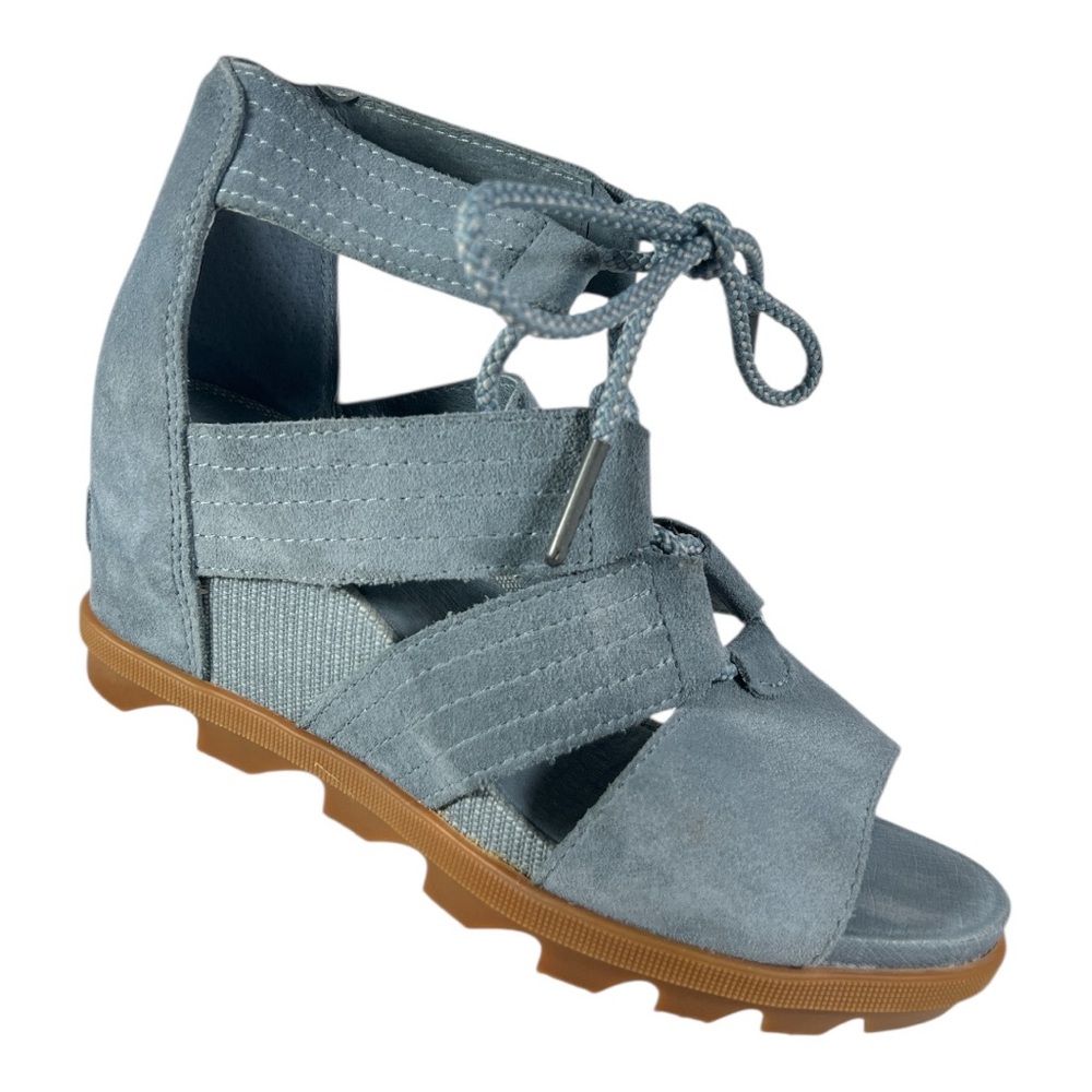 Sorel Light Blue Suede Lace-Up Gladiator Sandal -Like new -Worn 1x For A Wedding